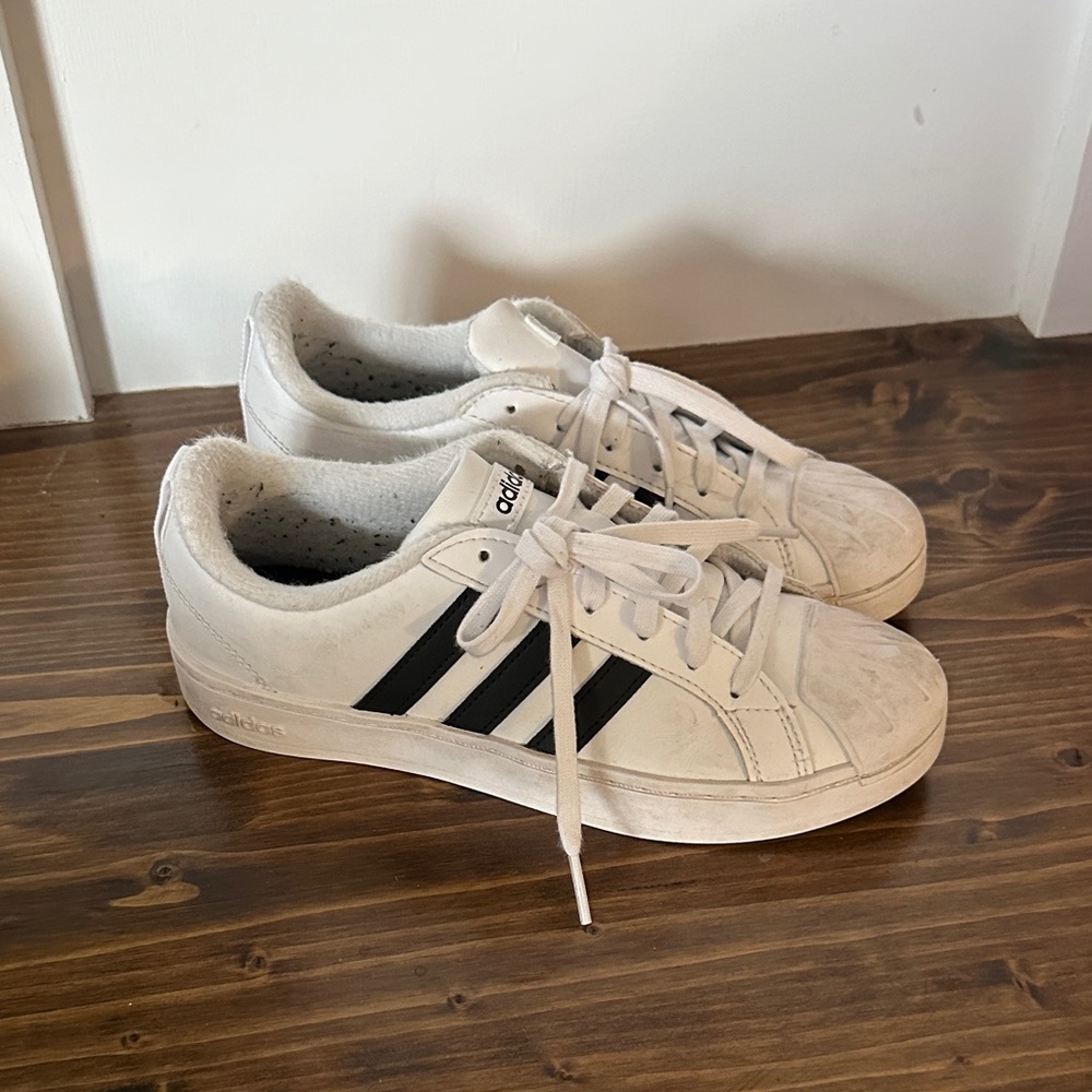 Adidas Classic White and Black Sneakers
